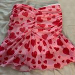 Barbiecore Pink Red Hearts Skirt Size L Photo 1
