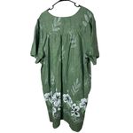 Anthony Richards Womens 3X Green Floral Muumuu Dress V Neck Tropical Photo 5
