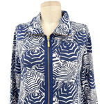 Lilly Pulitzer  Leona Terry Zip Up Jacket Navy Blue‎ Oh Cabana Boy Print Size XS Photo 1