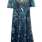 NEW Marchesa Notte Gown Womens 10 Sequin Embroidered Tulle Formal Maxi Dress Blue Photo 4