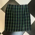 Tracy Evans Vintage 90s Plaid Mini Wrap Mini Navy Green Academia School Girl szS Photo 0