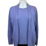 Bromley Vintage Purple Faux Cardigan Sweater Pullover Connected 2 piece set Top Size 8 Photo 0