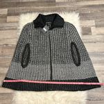 DKNY NWT Jeans sweater cape poncho chunky knit with subtle metallic L Photo 7