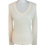 St. John cream knit V-Neck Sweater neutral coastal quiet luxury minimalist chic Photo 0