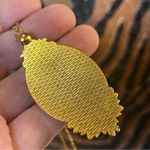 Handmade Handcrafted cowhide sparkle owl cameo pendant on chain necklace Photo 6