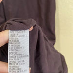 James Perse  Fig Purple Brown Cotton Midi Dress Ruched Scoop Neck Size 1 US Small Photo 6