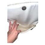 Happily Ever After Beaded Bridal Clutch Ivory Floral Canvas Snap Closure Gold Photo 5