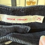 Levi's Levi’s Wedgie Straight Black Corduroy Jeans Pants Button Fly $98 25 x 26 Photo 5