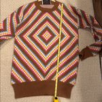 Victor Glemaud Multicolor Women’s Diamond Patterned Sweater L Brown Size L Photo 5