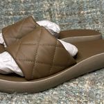 Ancient Greek Sandals Synefoula Quilted Slides in Taupe Eco Nappa Size 12 Photo 1