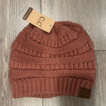CC Knit Beanie in Rust Pink Photo 0