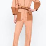 Sea New York Gabriette Clay Balloon Sleeve Belted Utility Jumpsuit New Orange Size 0 Photo 0