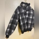✨ Women’s Black Gray Plaid Fleece Pullover | Mock Neck 3/4 Zip Jacket | Cozy | L Size L Photo 1