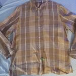 Liz Claiborne Claiborne Collection Women Brown Long Sleeve Button-Down Linen Shirt 16 Photo 0