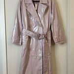 Anthropologie Maeve Patent Faux Leather Trench Coat NEW Size Medium Photo 5