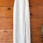 Lulus  Dramatic Promise White Feather Strap Ruched Column Maxi Dress Classy XS Photo 2