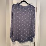 C&C California NWT  Size 1X Blue Floral Lightweight Long Sleeve Burnout Tee Shirt Photo 7