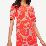 Ann Taylor New With Tag Gorgeous  Fan Leaf Shift Sweater Vibrant Orange Dress Photo 0
