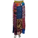 Sacred Threads  Multicolored Floral Printed Patchwork Maxi Skirt OSFM Photo 3