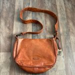 Frye  Cognac Leather Crossbody Saddle Bag Braided Boho Chic Western Inspired Photo 1