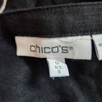 Chico's  Black Linen Cardigan Size Small Black and White Embroidered Linen Top Photo 5