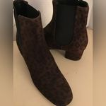 Bruno Magli women leopard suede short heel boots Size 6 Made in Italy Black Photo 1