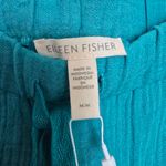 Eileen Fisher Organic Cotton Gauze Crop Wide Leg Pants Turquoise Photo 2