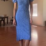 ZARA Blue Polka Dot Midi Dress Photo 2