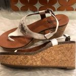 Lucky Brand white studded cork wedge sandals Women’s Size 8 Photo 2