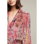 Anthropologie  Floreat Silk Blend Velvet Burnout Faux Wrap Blouse Top size XS Photo 2