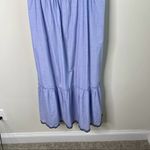 Kate Spade  blue ruffle floral embroidered‎ midi dress size large Photo 5