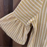 W5 Anthropologie Top Womens Medium Top Short Bell Sleeve Stretch Striped Photo 2