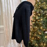 GreenTea Sweater Hoodie Women’s Large Soft Textured Black Pullover Photo 4