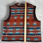 Pendleton VTG‎  Wool Blanket Vest Southwest Western Aztec Native American Sz L Photo 3