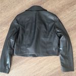 Anne Klein  Faux Leather Black Cropped Moto Jacket Size US 10 NEW Photo 5