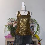 Material Girl  2000s style glamorous rockstar gf gold sequin tank Photo 1