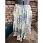 suit skirt blazer button front top swing skirt floral blue pink white Size 12 Photo 5
