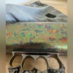 Alexander McQueen Metallic Oil Slick Leather Knuckle Ring Duster Clutch $3200 Photo 13