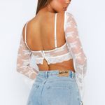 White Fox Boutique Lace Long Sleeve Crop Top Photo 2