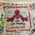 Johnny Was Embroidered Floral Tunic White Short Sleeve Top Photo 3