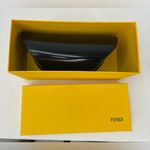 Vintage Oversized Black Sunglasses with Fendi Case and Fendi Yellow Box Photo 6