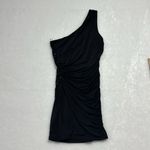 Arden B Fitted black dress with side stones one shoulder Sz M Photo 7
