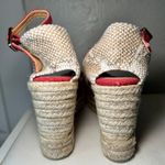 Castaner  Red Canvas Espadrille Wedge Heels Ankle Strap Women's 9.5 Made in Spain Photo 4
