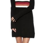 Free People  Striped Color Block Long Bell Sleeve Linen Sweater Mini Dress Size M Photo 0