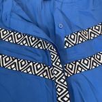 Attention New  Blue Geometric Sleeveless Blouse Size XL Polyester V-Neck Tank Photo 1