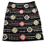 Etcetera Skirt Black Multicolored Floral Embroidered Tiered Pencil Skirt Size 6 Photo 8