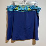 Title Nine Navy Blue Foldover Patterned Waist Waistband Splash Swim Skirt Photo 3