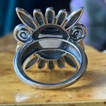 White Buffalo Sterling Silver Feather Ring Size 8 Black Photo 4