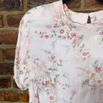 Jaclyn Smith  Vintage Pink Floral Short Sleeve Blouse Shoulder Pads Size Medium Photo 1