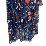 Eliza J Floral Chiffon Surplice Asymmetric Midi Dress Navy Size 8 NWT Photo 5